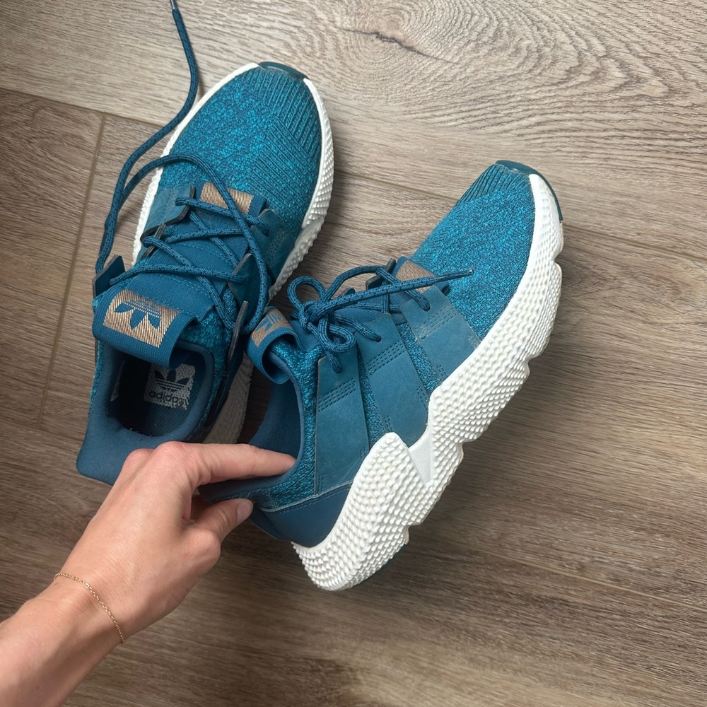 Adidas Turquoise and White Athletic Shoes